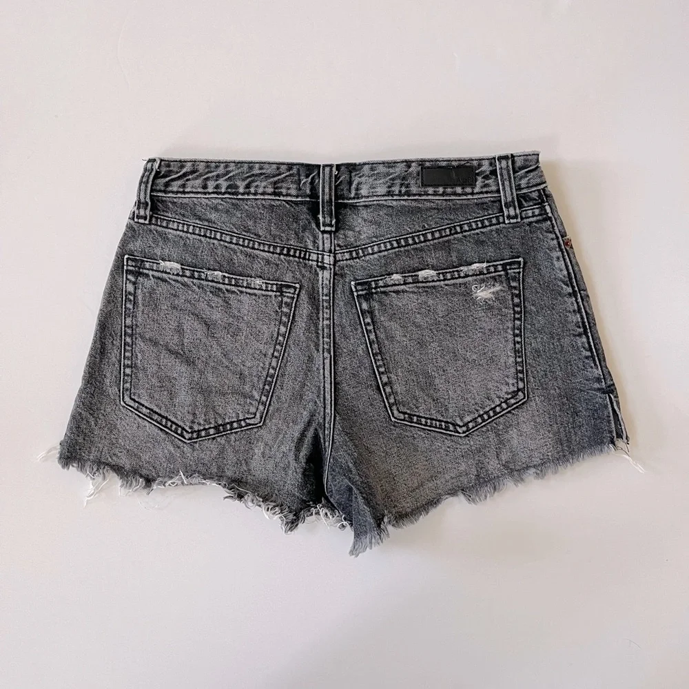 Abercrombie & fitch Annie high rise charcoal black denim distressed shorts - Picture 3 of 4